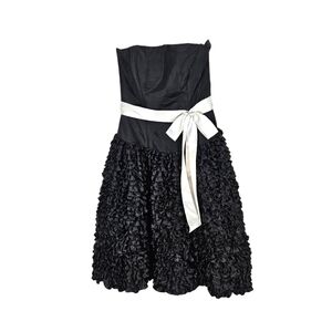 Xcite Strapless Black Ruffle Skirt A-Line  Party Dress